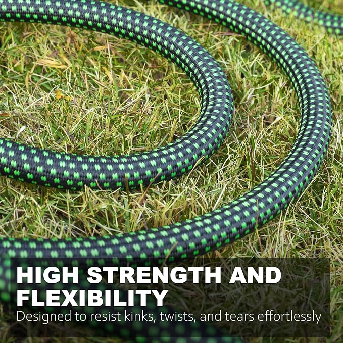 Relxitl Garden Hose, Flexible Water Hose, Ultra Lightweight Non-Expanding hose with 10 Function Sprayer, Leak proof, Pressure Resistant for Yard, Outdoor (Green, 50FT)