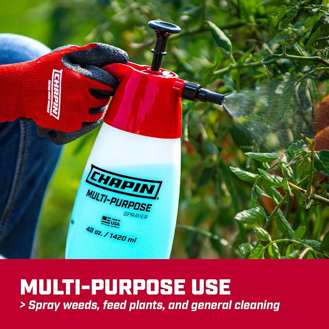 CHAPIN 48oz Pump Sprayer, Anti-Clog for Reliable Coverage, 2 Pack | Comfortable handheld design; thumb shut-off reduces fatigue during lawn, garden and household spraying tasks