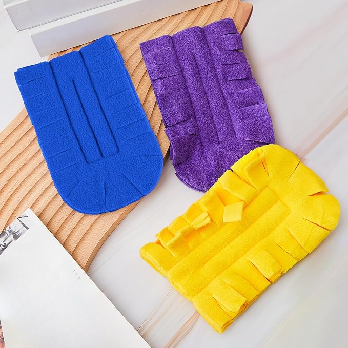 Zubebe 6 Pcs Reusable Duster Refills Fleece,Blue, Yellow, Purple | Soft Polyester Fiber Flat Duster Refill Multi Surface Washable Cleaning Pad Tools for Home, Blinds, Car, Pet, Furniture, Fans