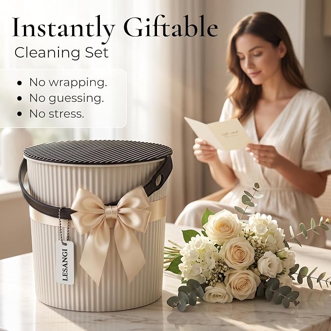 Cleaning Kit – Bucket, Scrubber, Squeegee, Towels, Gloves, Mesh Bag & Mist Bottle