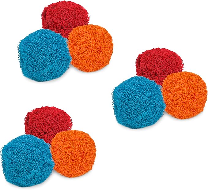 HIC Kitchen Scratch Resistant and Non-Stick Scouring Pad and Dish Scrubbers, Set of 9