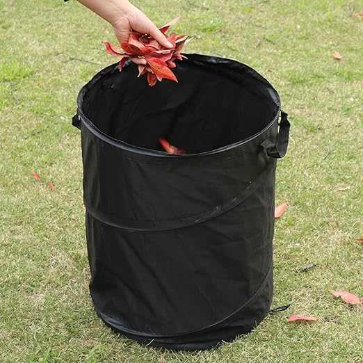 10 Gallon Camping Trash Can, Collapsible, Pop up Trash Can for Camping, Travel, Outdoor,Home,Black Color