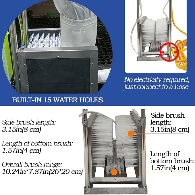 Livestock Farm Boot Washer for Mud Stainless Steel Outdoor Boot Scrubber Multifunctional Rain Boot Cleaning Brush