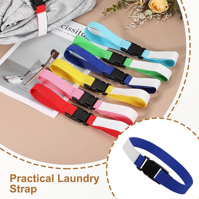 uxcell 4 Pcs Laundry Strap with Buckle, Multipurpose Laundry Strap Replacement Wash Care Utility Household Cleaning Loop Athletics Accessories Tools Storage, Dark Blue