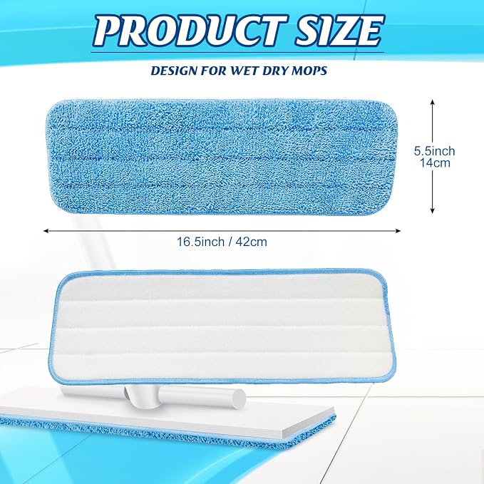 60 Pack Microfiber Mop Pads Machine Washable Flat Mop Head Replace | Reusable for Hardwood Floors and Hard Surfaces, Deep Scrubbing Design, Household Cleaning Replacement, Flat Head Compatible