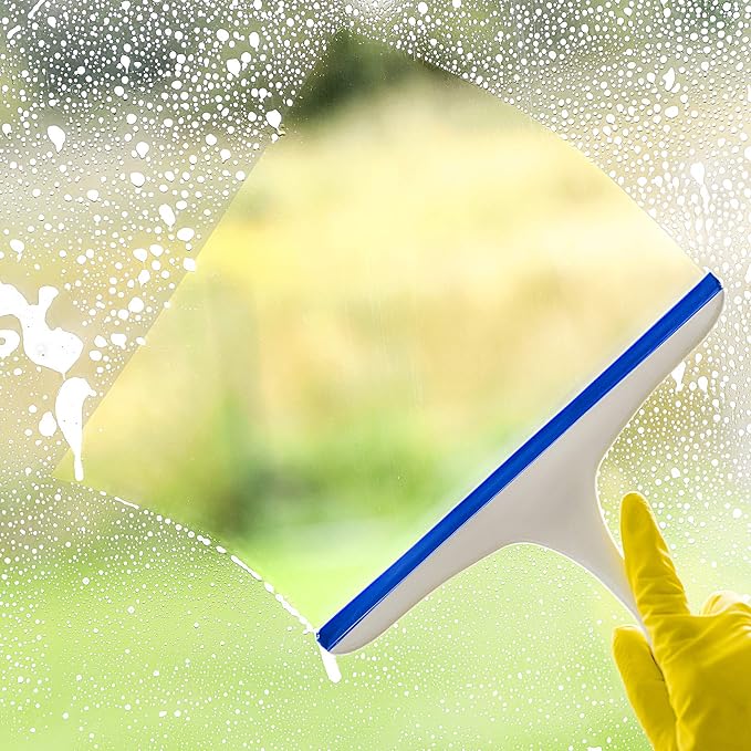 10 Pcs Shower Squeegee for Shower Glass Doors,Glass Wiper,Silicone Squeegee | Car Window Windshield Mirror Tile Cleaner Cleaning Wiper Squeegees Tool with Hook, Window Cleaning Shower Glass Squeegees