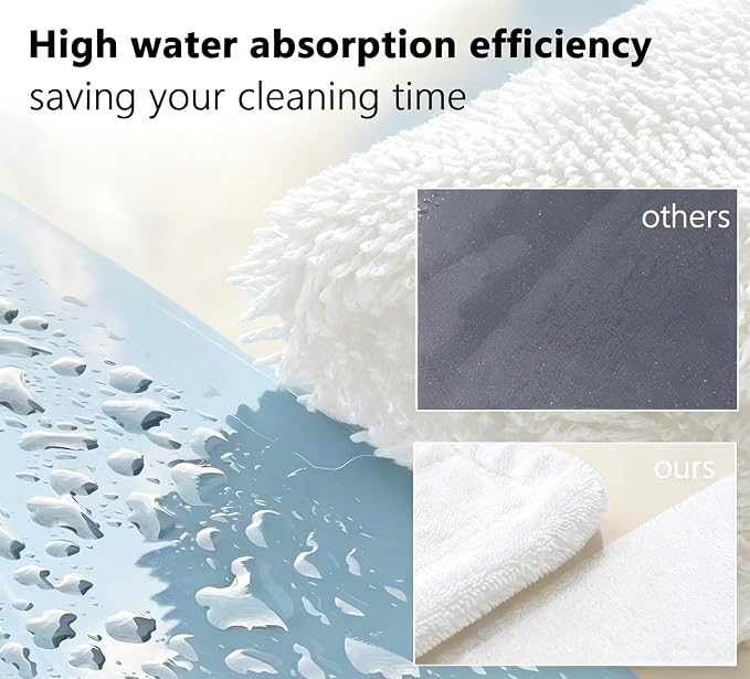 Shiny Cleaning Cloths White Dual-Sided, Drying Dish Towels, 5pcs 12"x10" Ultra Absorbent Quick Drying Dish Towels, Streak Free Reusable Wash Cloths, Microfiber Lint-Free Wipes for Dishes, Sink & Glass