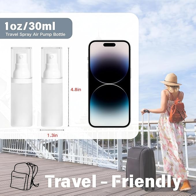 360° Angle - Work Small Spray Bottle 1oz Travel Size Spray Bottle | Refillable Leak Proof Mini Travel Bottles TSA Approved For Perfume Toner Hair spray Facial Moisturizing | 1oz/30ml, 4pack