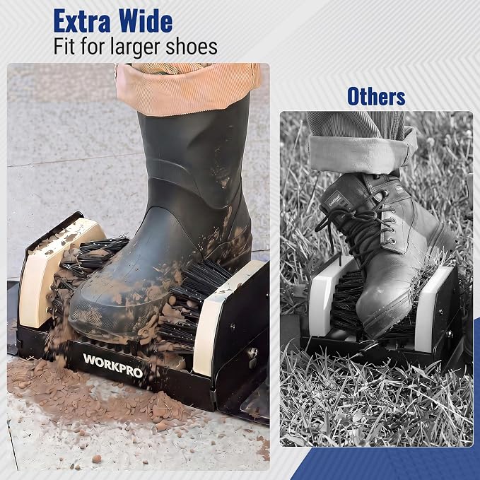 WORKPRO Extra Wide Boot Cleaner, Shoe Brush Scraper Scrubber Outdoor | Extra Wide,Length 19'' (48.5 cm), Heavy Duty Boot Brush, All Weather fits for Farm, Porch, Indoors & Outdoors