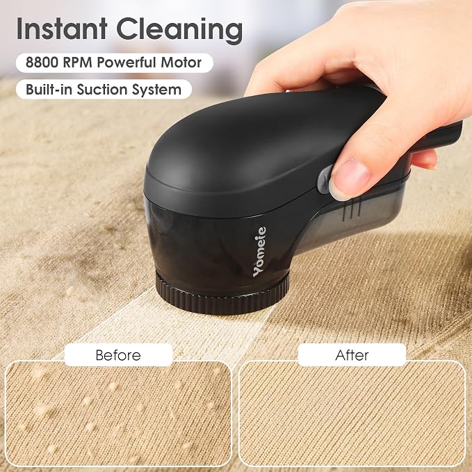 Fabric Shaver, Rechargeable Sweater Shaver, Lint Shaver with 6-Leaf Blades, Electric Lint Remover for Clothes & Furniture, Couch Pilling Remover Depiller for Removing Fuzz, Lint, Pills, Bobbles