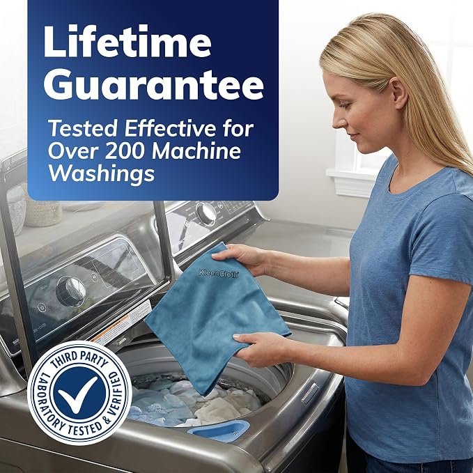 Antibacterial Reusable Cleaning Cloths, Silver-Embedded, 8 Pack