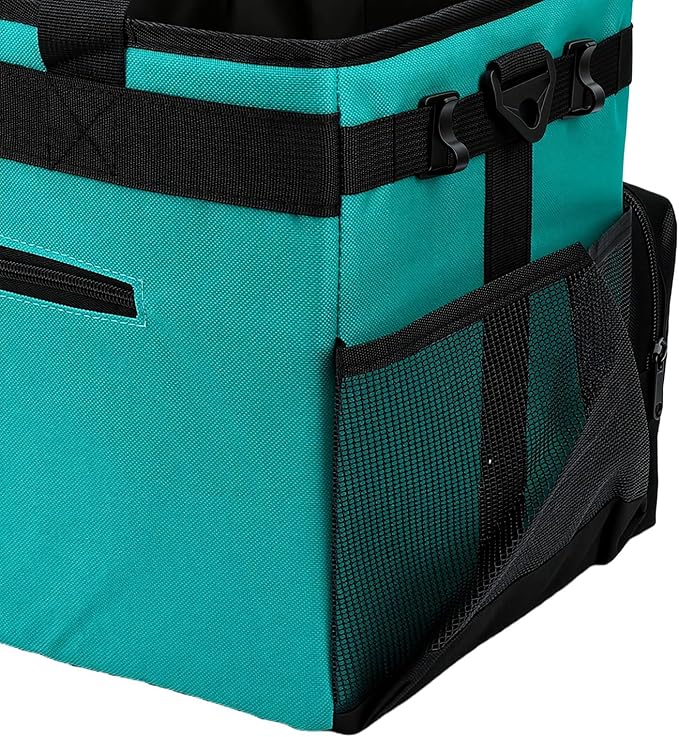 Fockety Cleaning Caddy Bag, 15.35x9.45x10.63in Portable Clean Organizer Tote Bag with Adjustable Shoulder Strap, 36.4oz Oxford Fabric Supplies Tool Storage for Housekeeping Cleaning