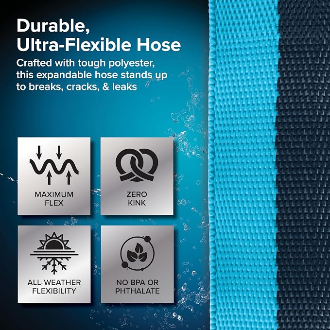 Camco EvoFlex2 25-ft RV Drinking Water Hose | Lightweight RV Drinking Water Hose Reinforced w/ Fabric - Contains No Lead, No BPA & No Phthalate -Abrasion Resistant (22577)