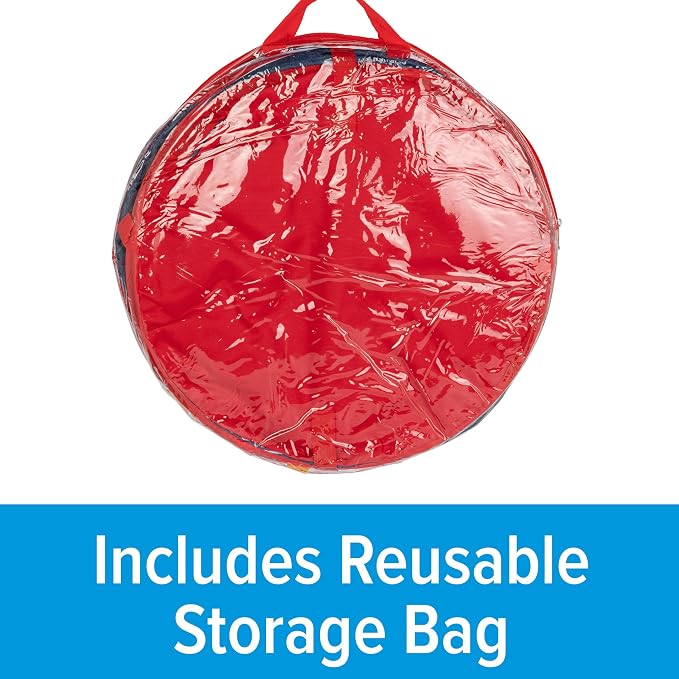 Camco Campsite Pop Up Utility Container with Liner and Zipper Close Lid for RV Storage, Laundry Hampers, and Organization, Patriotic