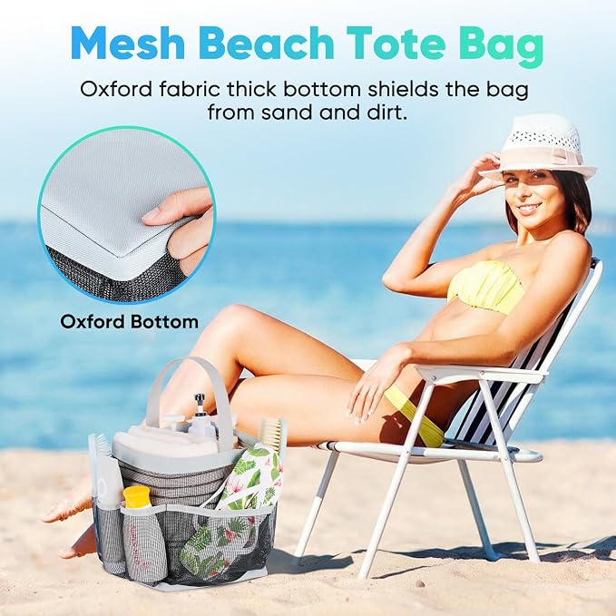 EUDELE Mesh Shower Caddy Portable for College Dorm Room Essentials, Shower Caddy Dorm with 9-Pocket Large Capacity for Beach, Swimming, Gym, Camping, Travel essentials