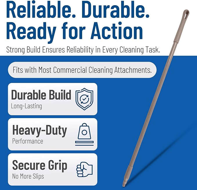 SPARTA 41225EC01 Fiberglass Broom Handle, Mop Handle, Replacement Handle With Acme Threaded Tip For Commercial Cleaning, 48 Inches, Brown, (Pack of 12)