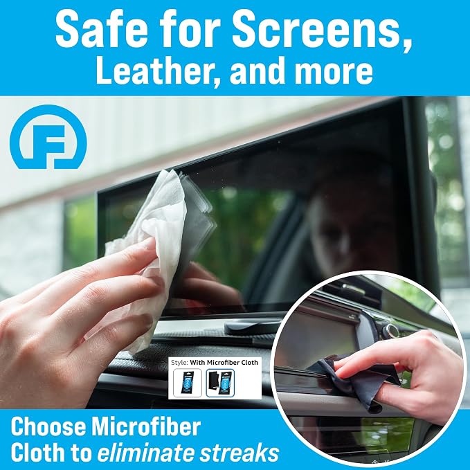 Fortress Car Interior Cleaner Wipes, Microfiber Cloth (25 ct, Pack of 63) | for Dashboard, Seats, Detailing, and Steering Wheel [Skin-Safe] Car Cleaning Supplies for Interior
