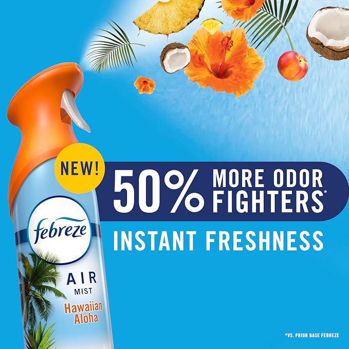 Febreze Air Mist, Air Freshener Spray, Odor Fighting Room Spray, Deodorizer for Home Bathroom Kitchen Office Apartment Dorm Room Classroom, Unstopables Fresh Scent, 8.1oz