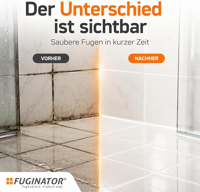 Fuginator Scrub Brush for Tile and Grout: Stiff Nylon Bristle Scrubbing Brush - Bathtub and Shower Scrubber for Floor Joints and Tile Seams - Cleaning Brush (Orange/Blue)