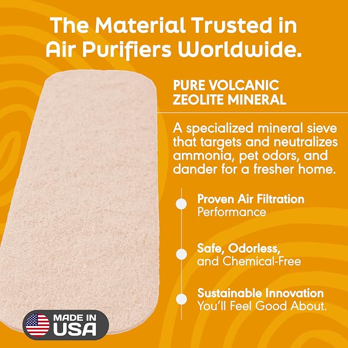 Barnakl Pet Fresh Ceiling Fan Filters for Blades, Pet Odor & Dander, 5 Pack | Zeolite Air Purifier Pads, Pet Odor Eliminator, Traps Pet Hair, Dust & Dander, Odorless, Easy-Stick Universal Fit