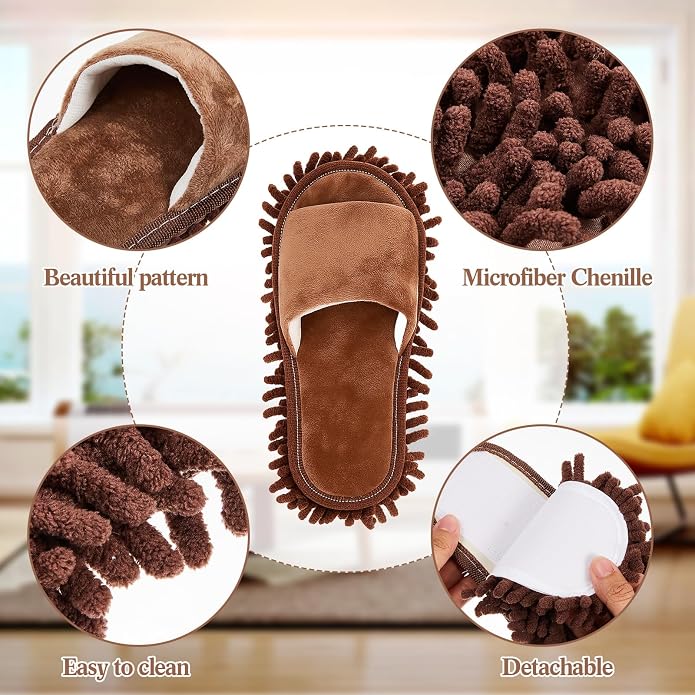 Jecery 4 Pair Microfiber Mop Slipper