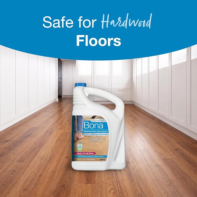 Bona PowerPlus Hardwood Floor Deep Cleaner Refill - 128 fl oz - Refill for Bona Spray Mops and Spray Bottles - Residue-Free Floor Cleaning Solution for Wood Floors | Refill for Bona Spray Mops and Spray Bottles - Residue-Free Floor Cleaning Solution fo...