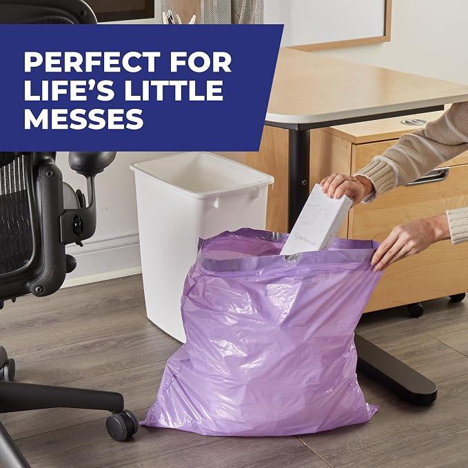 Hefty Medium Trash Bags, 8 Gallon, Purple, Fabuloso Lavender Scented Garbage Bags with Drawstring Closure, 20 Bags (Pack of 3)