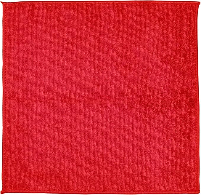 1- Piece Microfiber Cleaning Cloth, Reusable, Red, 11.8 x 11.8 in | Cleaning Rags, Highly Absorbent Microfiber Towels for Home and Kitchen, Car, Bathroom