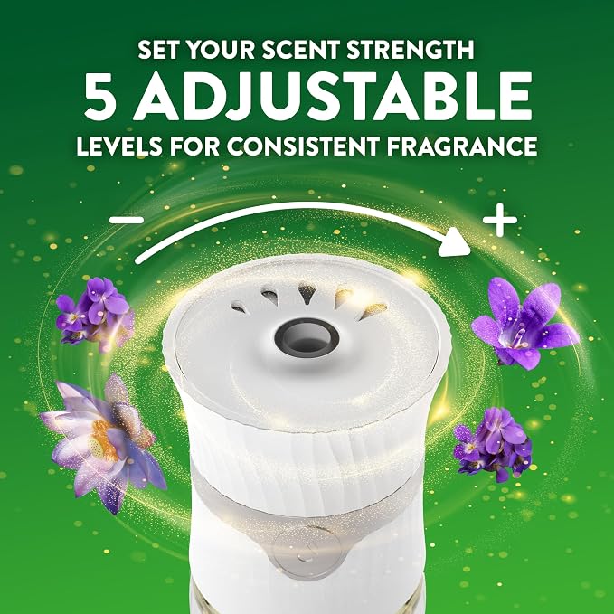 Air Wick Plug In Scented Oil Refill,Infused with Essential Oils,Plug In Air Fresheners for Home,Black Lotus & Violet,(Pack of 10)
