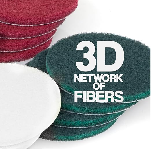 5" Abrasive Pad Hook & Loop Round Non-Woven 16 Pack Assortment