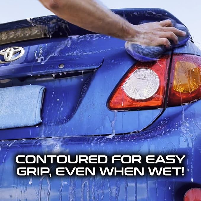 Formula 1 Super Car Wash Sponge, Two-Sided Microfiber with Mesh Scrubber | Scratch-Free Cleaning, Excellent Suds Retention, Ergonomic Grip, Durable & Long-Lasting Design