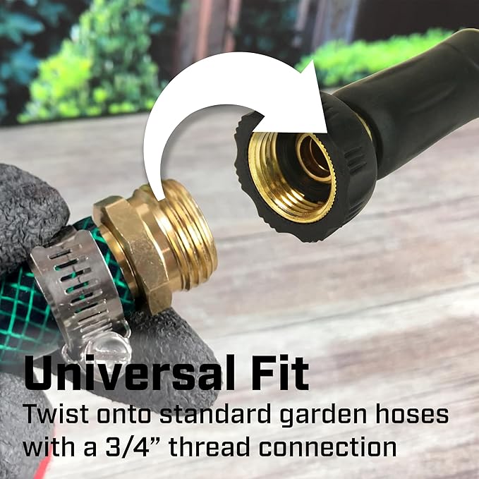 Chapin 6-9476: High Pressure 3.5-inch Brass Twist Hose Nozzle, Heavy-Duty Adjustable Garden Hose Nozzle, Gardening, Watering and Irrigation, Outdoor Cleaning, Set of 2