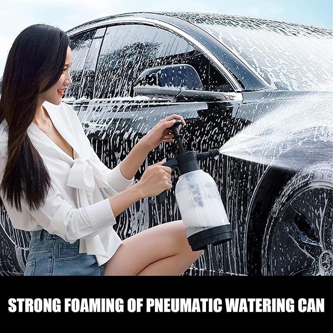 High Pressure Car Wash Sprayer, 2L Hand Pressure Snow Foam Sprayer with 2 Modes, P-ressure Foam S-Prayer for Watering Plant, Pets Showering