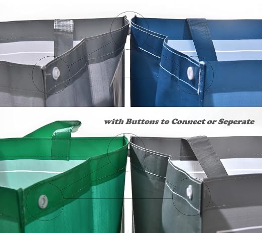 Reusable Recycling Bin Bags, 3-Pack Indoor and Outdoor Separate Waste Sorting Organizer Compartment Container, Waterproof Recycle Bins for Kitchen Home Office