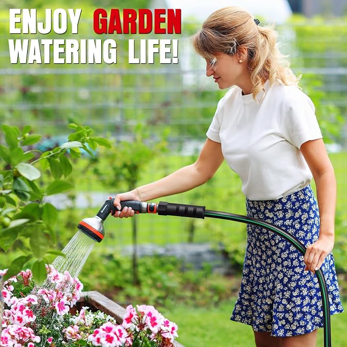 Heavy Duty Garden Hose 73ft, NON-EXPANDABLE Flexible Water Hose, Kink Resistant Lightweight Hybrid Hose, Leakproof Hose Male to Female Fittings