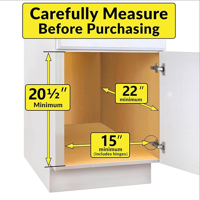 LYNK PROFESSIONAL® Double Pull Out Trash Can Under Cabinet - Under Sink Trash Can Slider - Trash Can Slide Out Drawer - Sliding Pull Out for Kitchen Garbage Bin (Trash Cans Not Included)