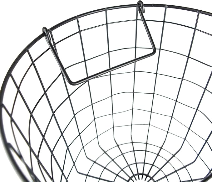 DII Metal Wire Utility Storage Bin, Small Round, 12x12x10", Black