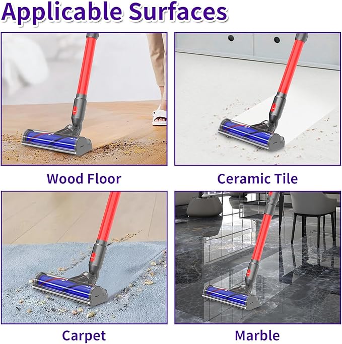 Upgrade Quick-Release Vacuum Direct Drive Head Replacement for Dyson V7 V8 V10 V11 V15，Suitable for Hardwood Floor Carpets Attachment SV10 SV11 SV12 SV14 Replacement Part Electric Head Roller Brush