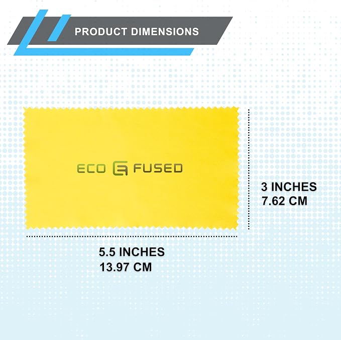 Eco-Fused Microfiber Cleaning Cloth - 5.5x3'' Microfiber Cloth - Pack of 18 Lens Cleaning Wipes - Cleaning Cloth for Glasses, Eyeglasses, Camera Lens & Phones