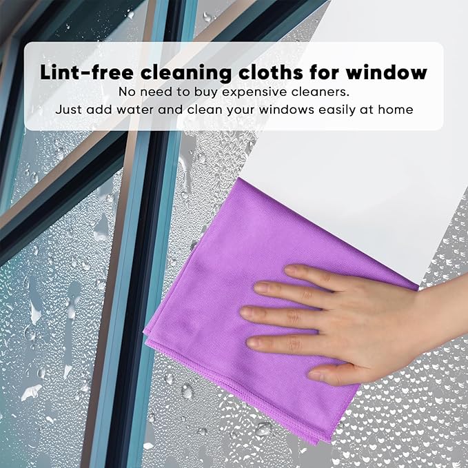 HOMEXCEL Glass Cleaning Cloths 6PK, Streak Free Towel for Windows, 14x16in (Pack of 2)