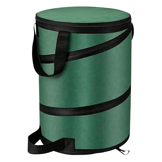 Collapsible Pop Up Outdoor Trash Can 13 Gallons-with Zippered Lid | Foldable Camping Trash Can Recycle Bin, Durable 600D Waterproof Oxford Fabric Made for Household Storage and Outdoor Recycle