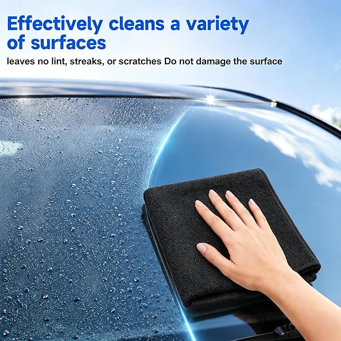 5 Pack Magic Cloth,Microfiber Streak Free Cleaning Cloths,High-Density Non-Abrasive Cleaning Towels,Reusable for Glass,Window,Kitchen,Stainless Steel,Cars & Screens-30 * 20cm