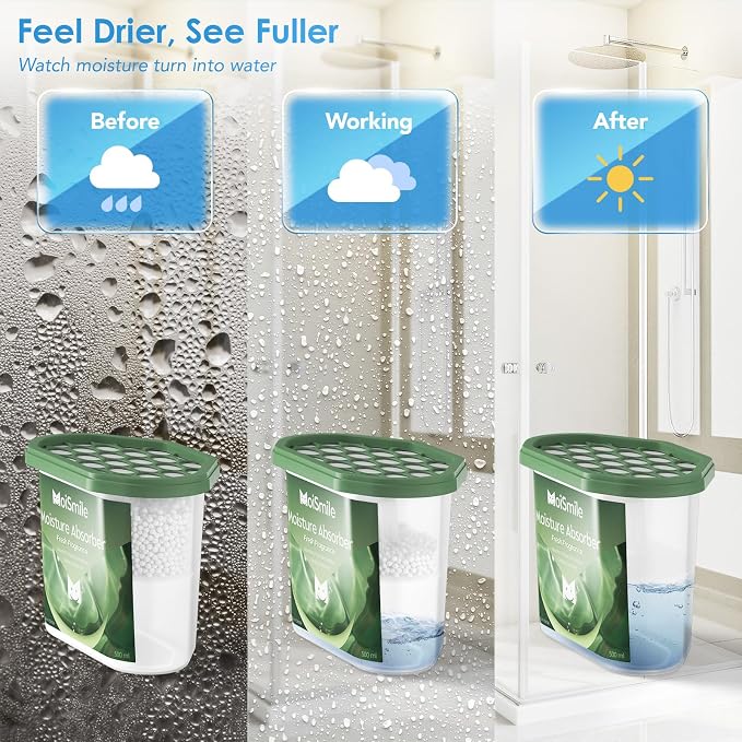 Moisture Absorbers, Fresh Scent Humidity Absorber, 3 Pack, 10.5 oz Boxes | With 6 g lavender scent beads per box; non-electric dehumidifier for closets, bathrooms, basements, cars and RVs.