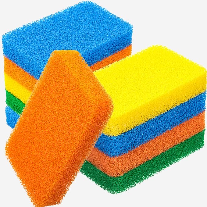 Patelai 10 Pcs Silicone Sponge for Dishes, Kitchen Silicone Dish Scrubber | Reusable Scrubbing Sponge, Non Scratch Surface, Dishwasher Safe, Multicolor Set