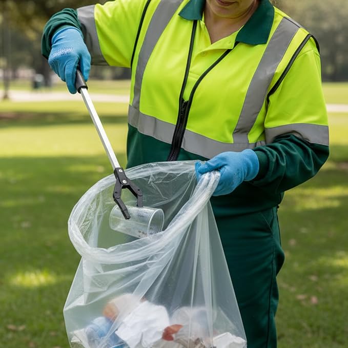 TYPLASTICS 33 Gallon Clear Trash Can Liners - 33" x 40" | High Density Garbage Bags - Case of 500 - Multipurpose for Office, Outdoor, Recycling, Industrial and Commercial
