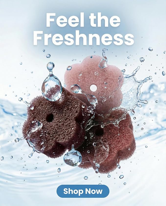 Scrub Flower Temperature Sensitive Sponges, Earth Dahlia, 3 Count | Firm when cold and soft when warm, these odor-resistant scrubbers clean dishes, kitchen surfaces and more.