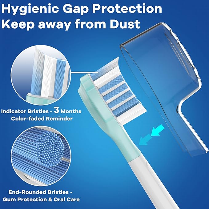 BrightDeal Replacement Heads for Philips Sonicare ProtectiveClean 4100 5100 6100 DiamondClean 9500 ExpertClean 7500 FlexCare HealthyWhite Electric Sonic Toothbrush C3 G3 W3 C2 G2, White&Black, 6 Pack