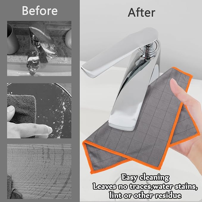 Microfiber Glass Cleaning Cloths,Lint Freel,11.8"×11.8in,3 Pack | Streak Free Miracle Cleaning Cloth,Reusable Cleaner Towels for Kitchen,Windows,Stainless Steel,Mirror,Glasses,Car Windshields