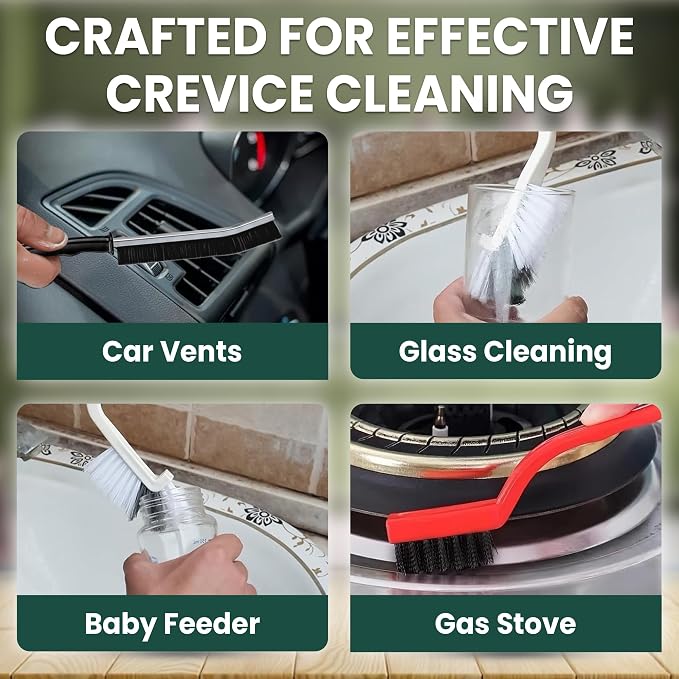 8 Pcs Crevice Cleaning Brush Set – Hard Bristle Cleaning Tools for Grout, Gaps & Narrow Spaces – Multi-Purpose Grout Brush, for Cleaning Bathroom, Shower, Window Tracks, Kitchen | Multi-Purpose Grout Brush for Bathroom, Shower, Window Tracks & Kitchen ...