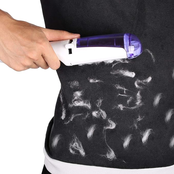 Lint Fur Brush Remover - Removes Pet Fur, Hair, Fuzz, Dust from Clothes, Furniture, Bedding & Car, One-Hand Handled and Self-Cleaning Reusable Travel Lint Fur Brush